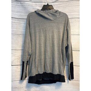 Terez Gray & Black Hooded Long-Sleeve Top Size L